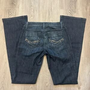 Joes lowrise flare bedazzled jeans